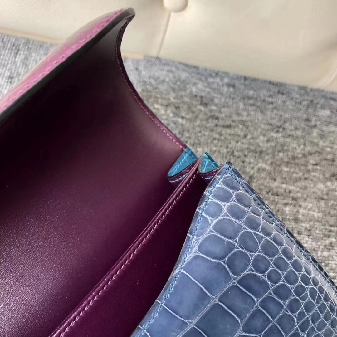 Hermès（爱马仕）Constance Alligator shiny 三拼色 鳄鱼扣 18cm