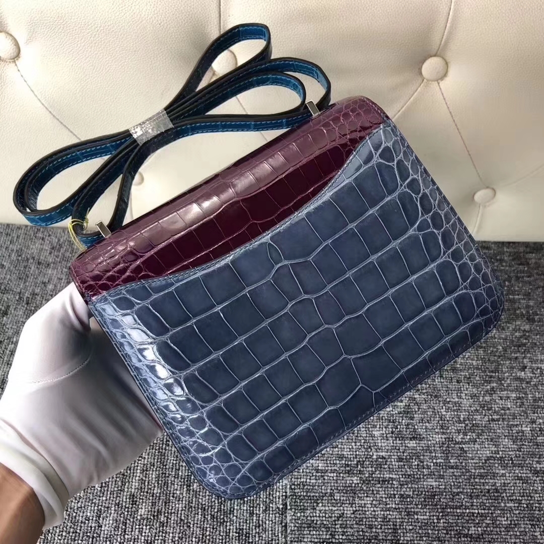 Hermès（爱马仕）Constance Alligator shiny 三拼色 鳄鱼扣 18cm