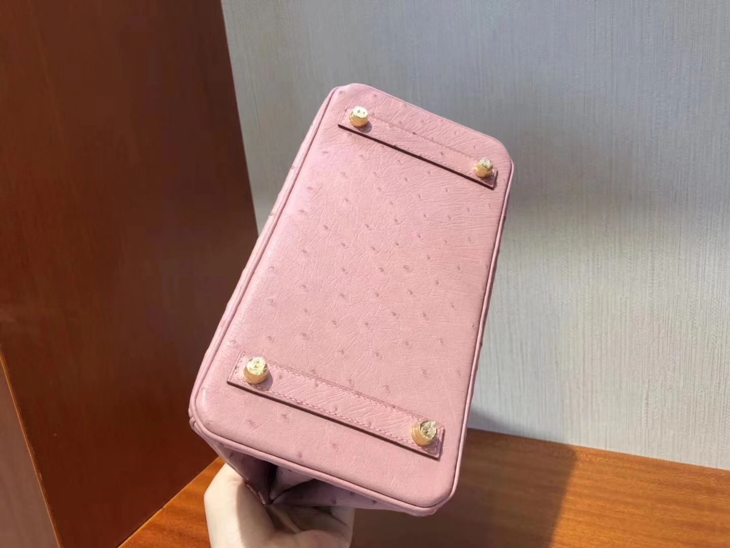 Hermès（爱马仕）Birkin铂金包 Ostrich kk鸵鸟 cc94 陶瓷粉 金扣 顶级手缝 25cm 现货
