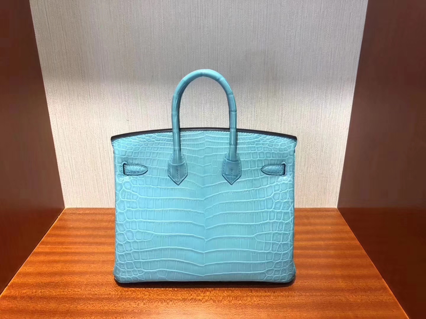 Hermès（爱马仕）Birkin铂金包 Crocodile matt 雾面鳄鱼3Z 圣西尔蓝 银扣 顶级手缝 25cm