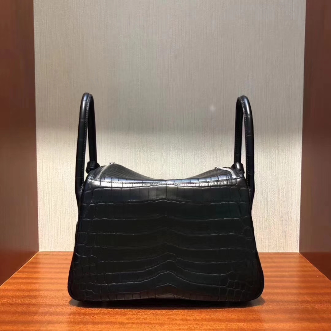 Hermès（爱马仕）Lindy 雾面两点尼罗鳄 ck89黑色 顶级工艺 蜡线全手工 银扣 26cm