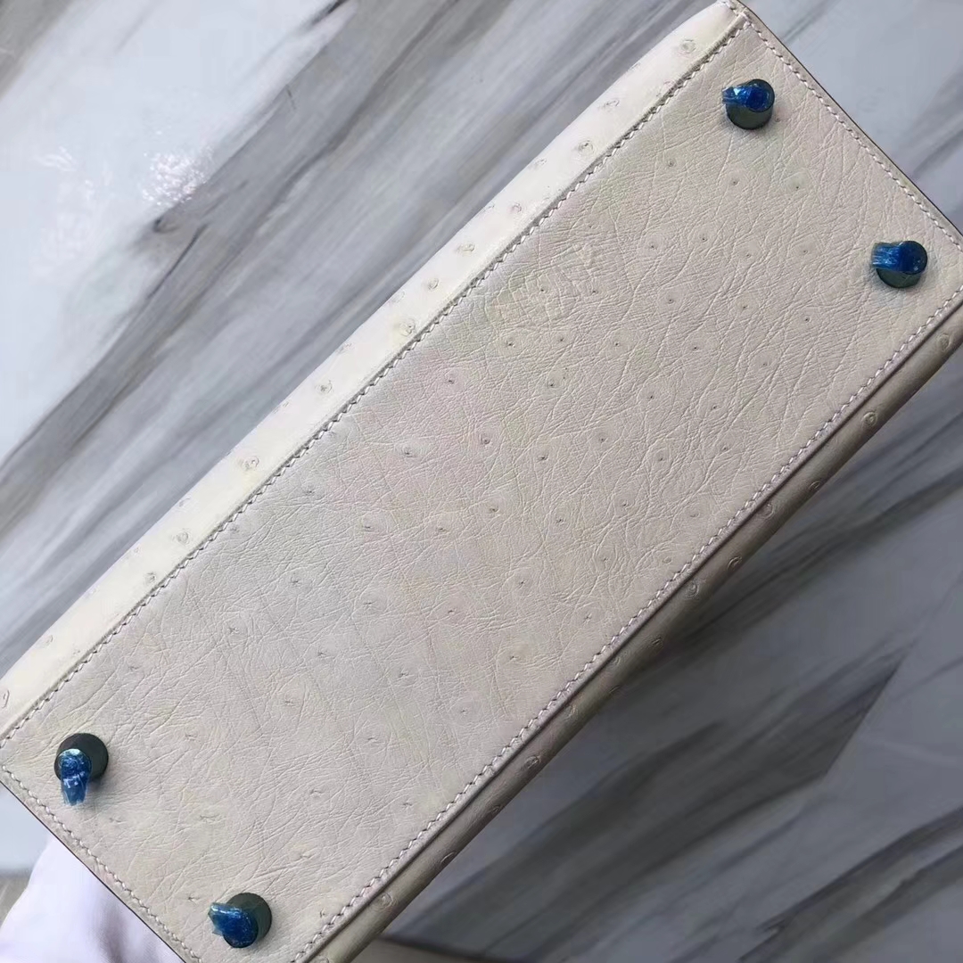 Hermès(爱马仕)Kelly凯莉包 Ostrich kk鸵鸟3C羊毛白 金扣 顶级手缝 25cm 现货-拉尔森鳄鱼皮具定制 - 爱马仕包包官网 Hermès(爱马仕)Kelly凯莉包 Ostrich kk鸵鸟3C羊毛白 金扣 顶级手缝 25cm 现货