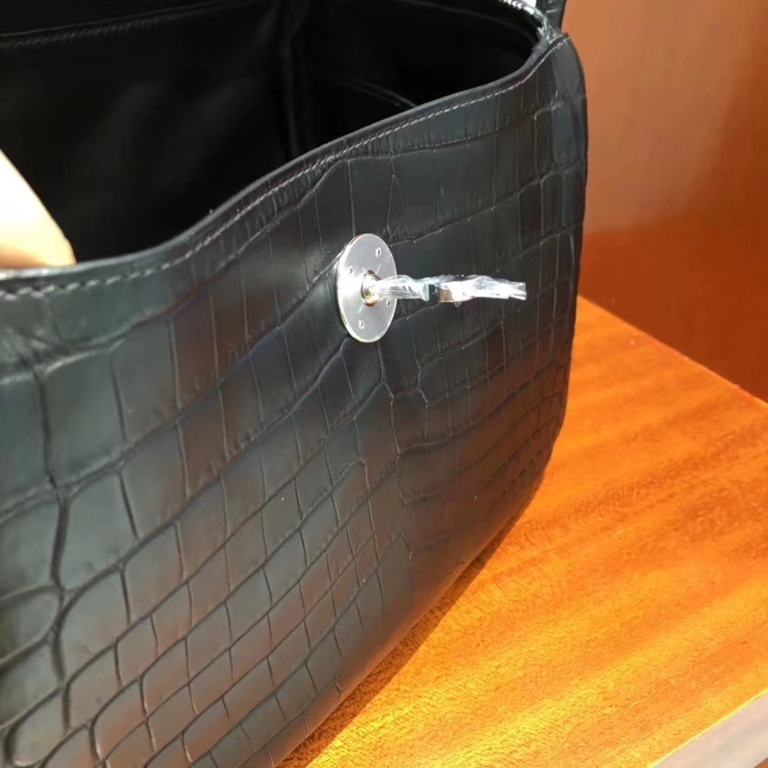 Hermès（爱马仕）Lindy 雾面两点尼罗鳄 ck89黑色 顶级工艺 蜡线全手工 银扣 26cm