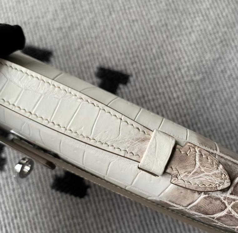 Hermès（爱马仕）kelly cut 手包 喜马拉雅 Crocodile shiny 雾面鳄鱼 银扣 31cm