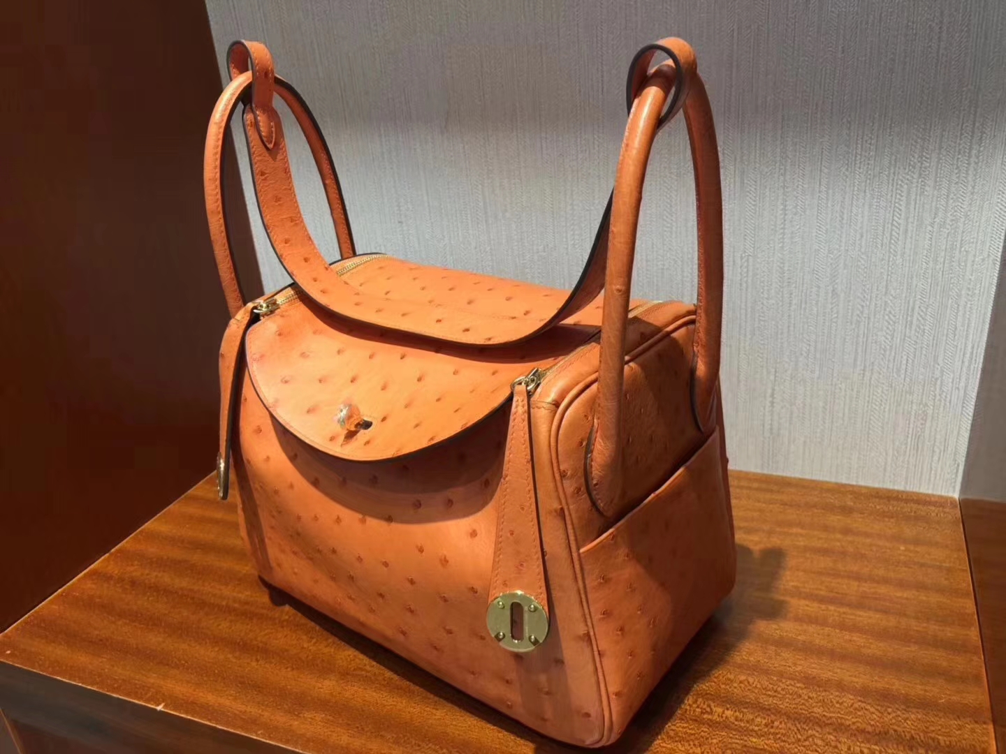 Hermès(爱马仕)Lindy琳迪包 Ostrich kk 鸵鸟 93橙色 orange 26cm-拉尔森鳄鱼皮具定制 - 爱马仕包包官网 Hermès(爱马仕)Lindy琳迪包 Ostrich kk 鸵鸟 93橙色 orange 26cm