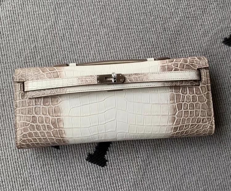 Hermès（爱马仕）kelly cut 手包 喜马拉雅 Crocodile shiny 雾面鳄鱼 银扣 31cm