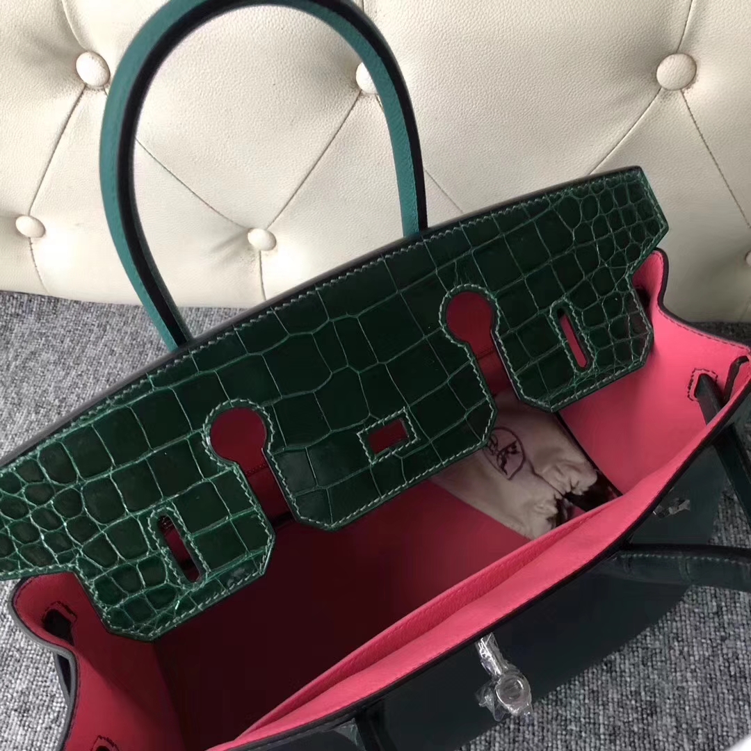Hermès（爱马仕）Birkin铂金包 八拼色 银扣 30cm