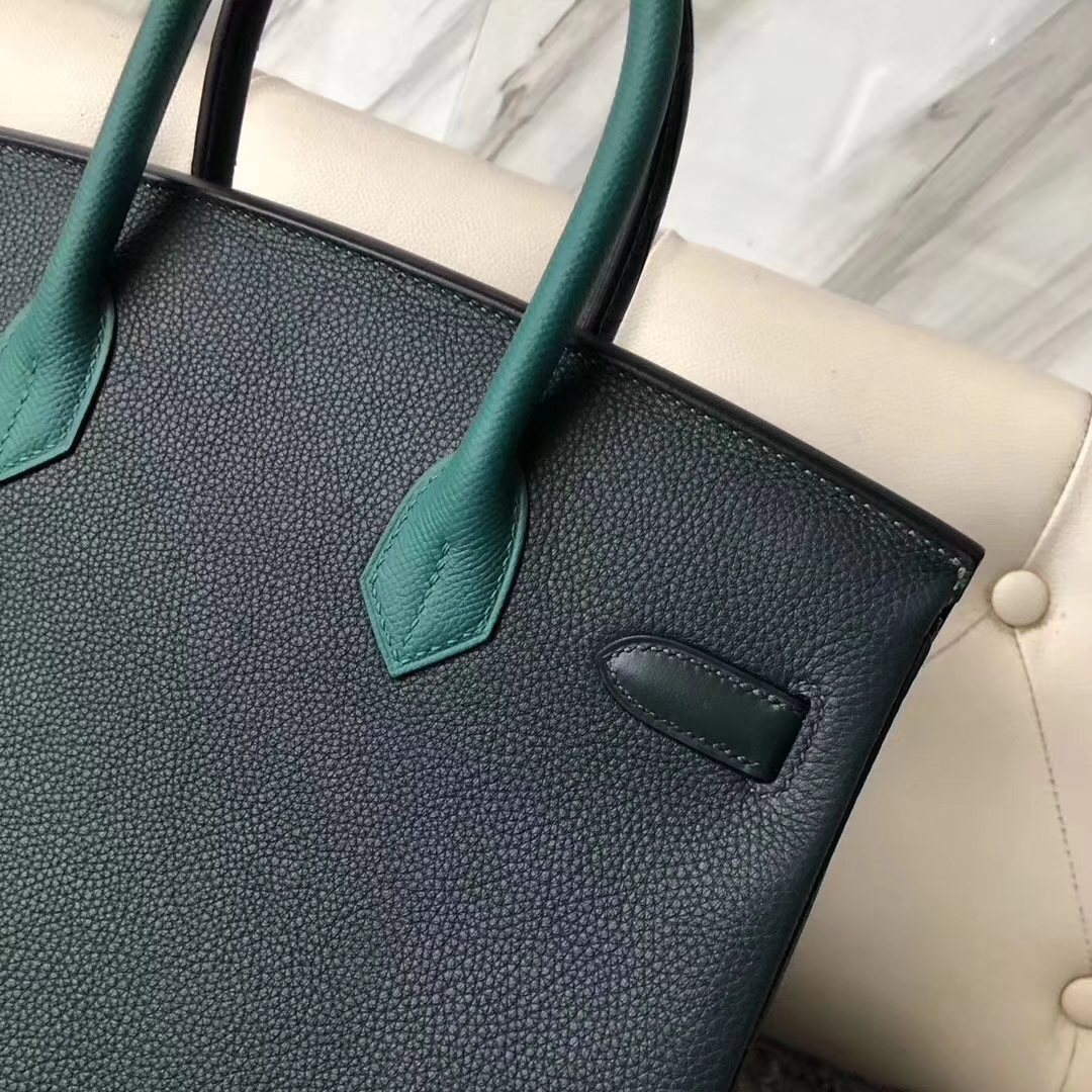 Hermès（爱马仕）Birkin铂金包 八拼色 银扣 30cm
