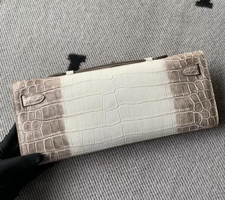 Hermès（爱马仕）kelly cut 手包 喜马拉雅 Crocodile shiny 雾面鳄鱼 银扣 31cm