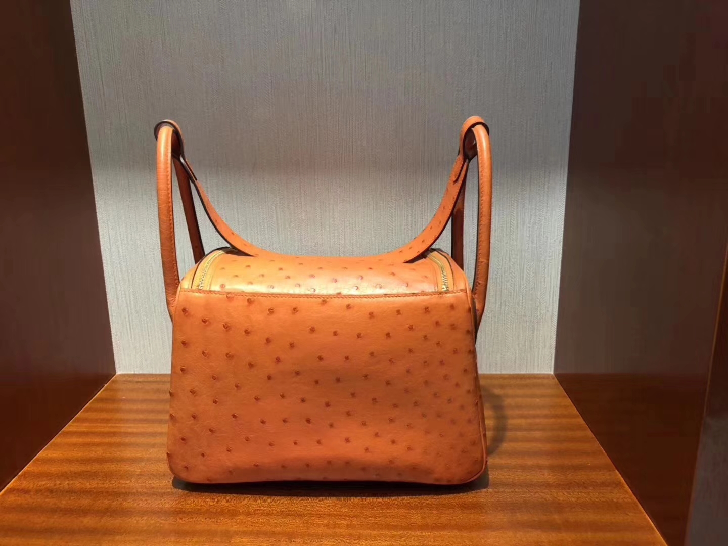 Hermès（爱马仕）Lindy琳迪包 Ostrich kk 鸵鸟 93橙色 orange 26cm