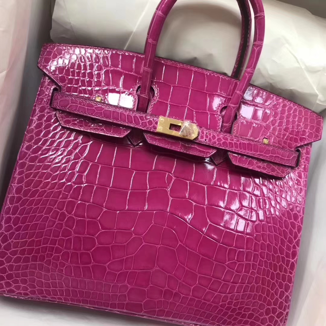 Hermès(爱马仕)Birkin铂金包 Alligator shiny 亮面鳄鱼J5 天方夜谭粉紫 金扣 顶级手缝 25cm-拉尔森鳄鱼皮具定制 - 爱马仕包包官网 Hermès(爱马仕)Birkin铂金包 Alligator shiny 亮面鳄鱼J5 天方夜谭粉紫 金扣 顶级手缝 25cm