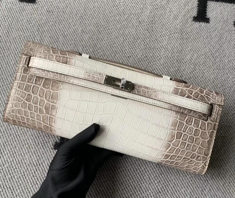 Hermès（爱马仕）kelly cut 手包 喜马拉雅 Crocodile shiny 雾面鳄鱼 银扣 31cm