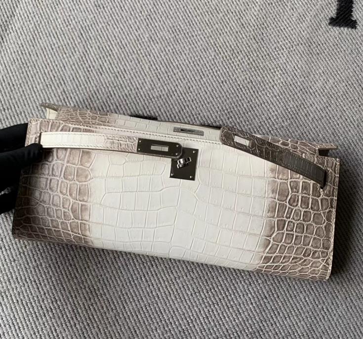 Hermès（爱马仕）kelly cut 手包 喜马拉雅 Crocodile shiny 雾面鳄鱼 银扣 31cm