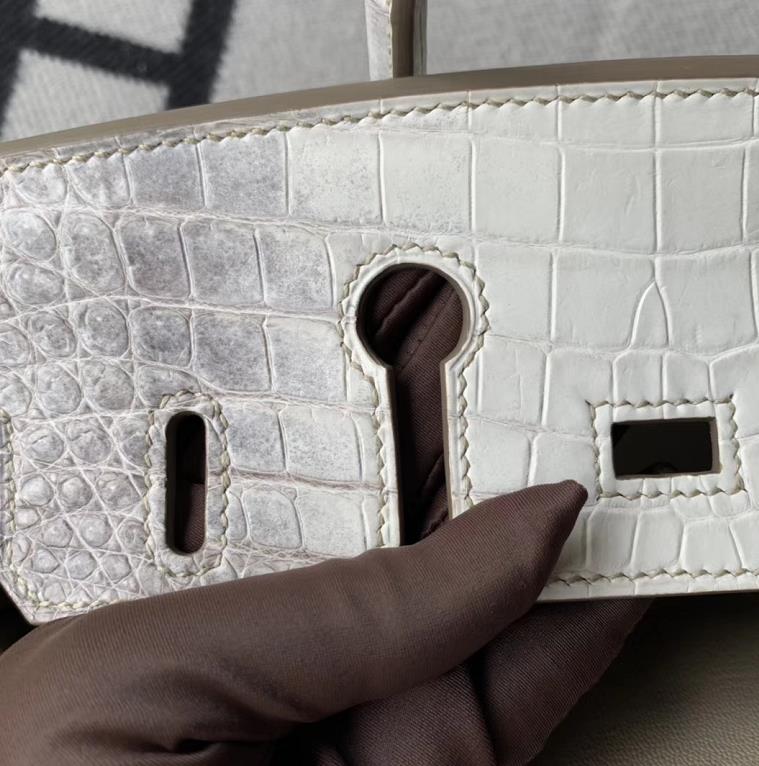 Hermès（爱马仕）Birkin铂金包 喜马拉雅色 包中皇后 银扣 25cm