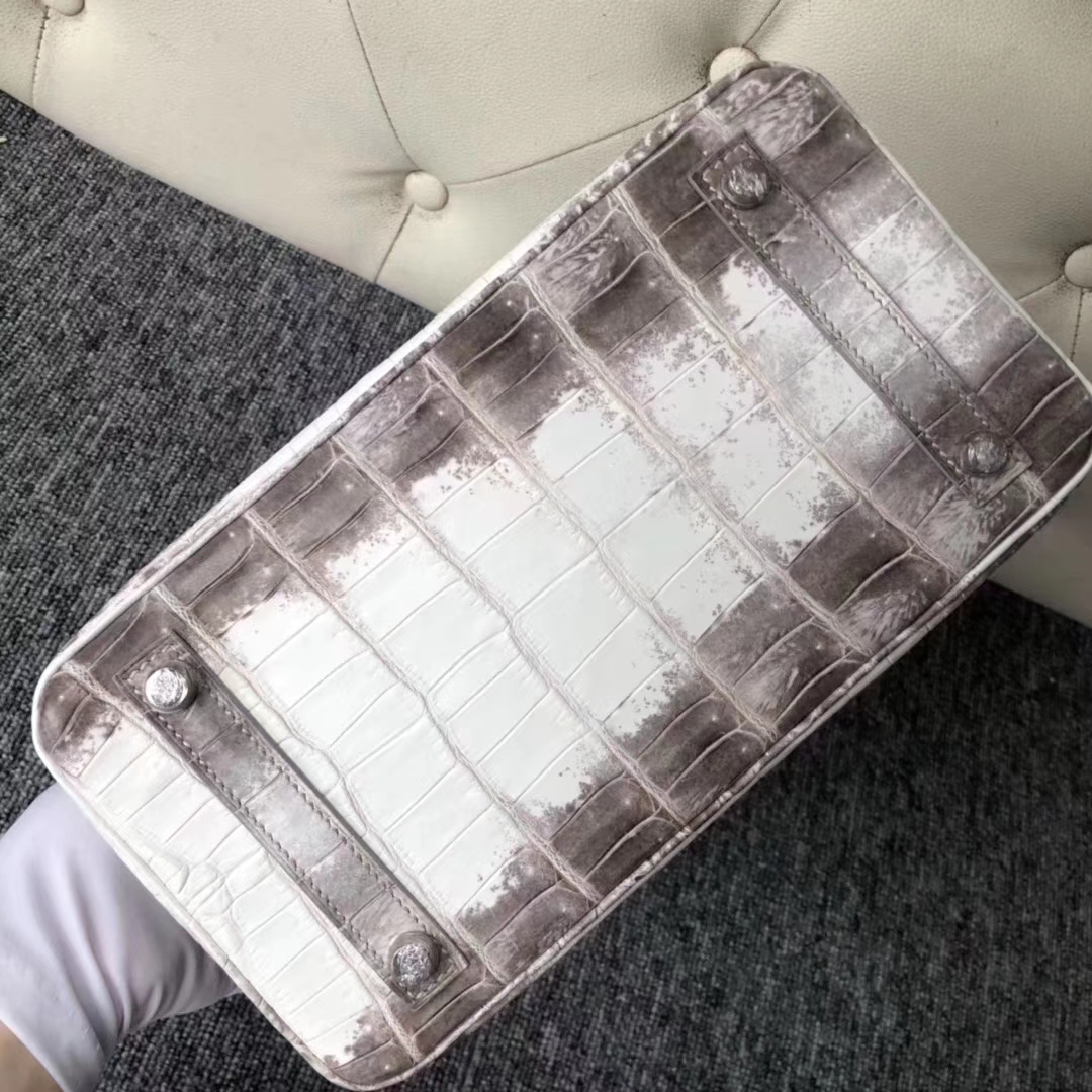 Hermès（爱马仕）Birkin 铂金包 Himalaya 喜马拉雅 银扣 包中皇后 难得深色 25cm 现货