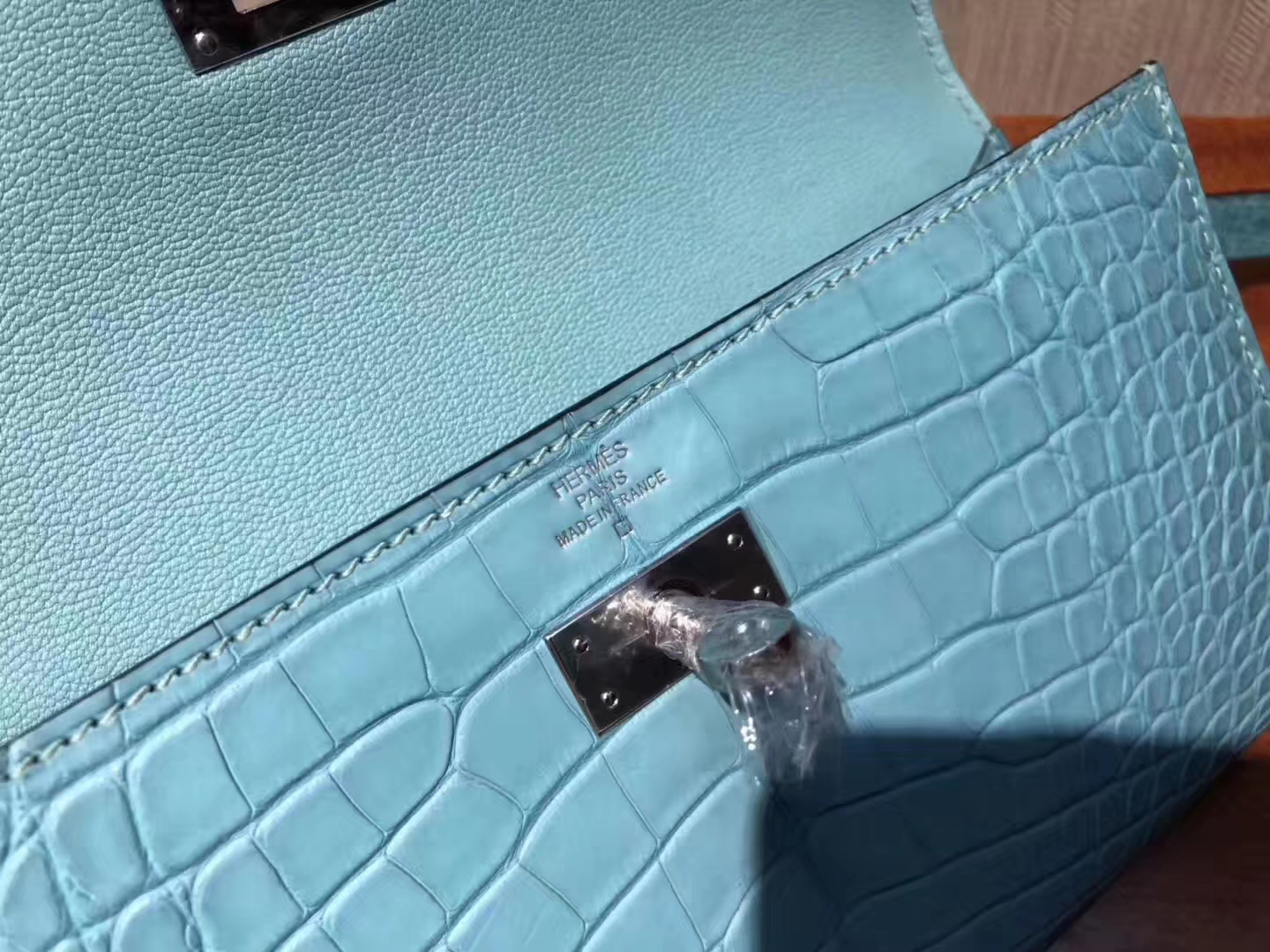 Hermès（爱马仕）Kelly wallet Alligator matt 3Z 圣西尔蓝 银扣 纯粹的蓝色 超美 钱夹 手包