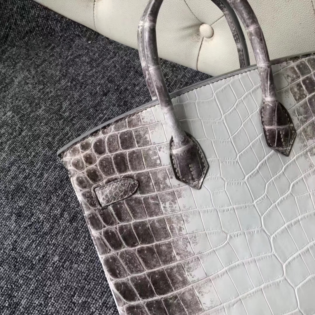 Hermès(爱马仕)Birkin 铂金包 Himalaya 喜马拉雅 银扣 包中皇后 难得深色 25cm 现货-拉尔森鳄鱼皮具定制 - 爱马仕包包官网 Hermès(爱马仕)Birkin 铂金包 Himalaya 喜马拉雅 银扣 包中皇后 难得深色 25cm 现货