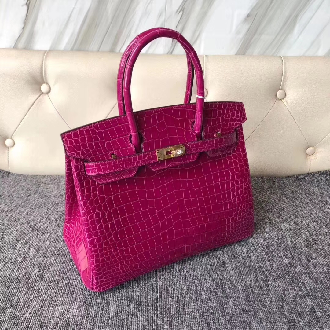 Hermès(爱马仕)Birkin 铂金包 Porosus shiny 亮面澳洲湾鳄 J5 天方夜谭粉紫 金扣 30cm-拉尔森鳄鱼皮具定制 - 爱马仕包包官网 Hermès(爱马仕)Birkin 铂金包 Porosus shiny 亮面澳洲湾鳄 J5 天方夜谭粉紫 金扣 30cm