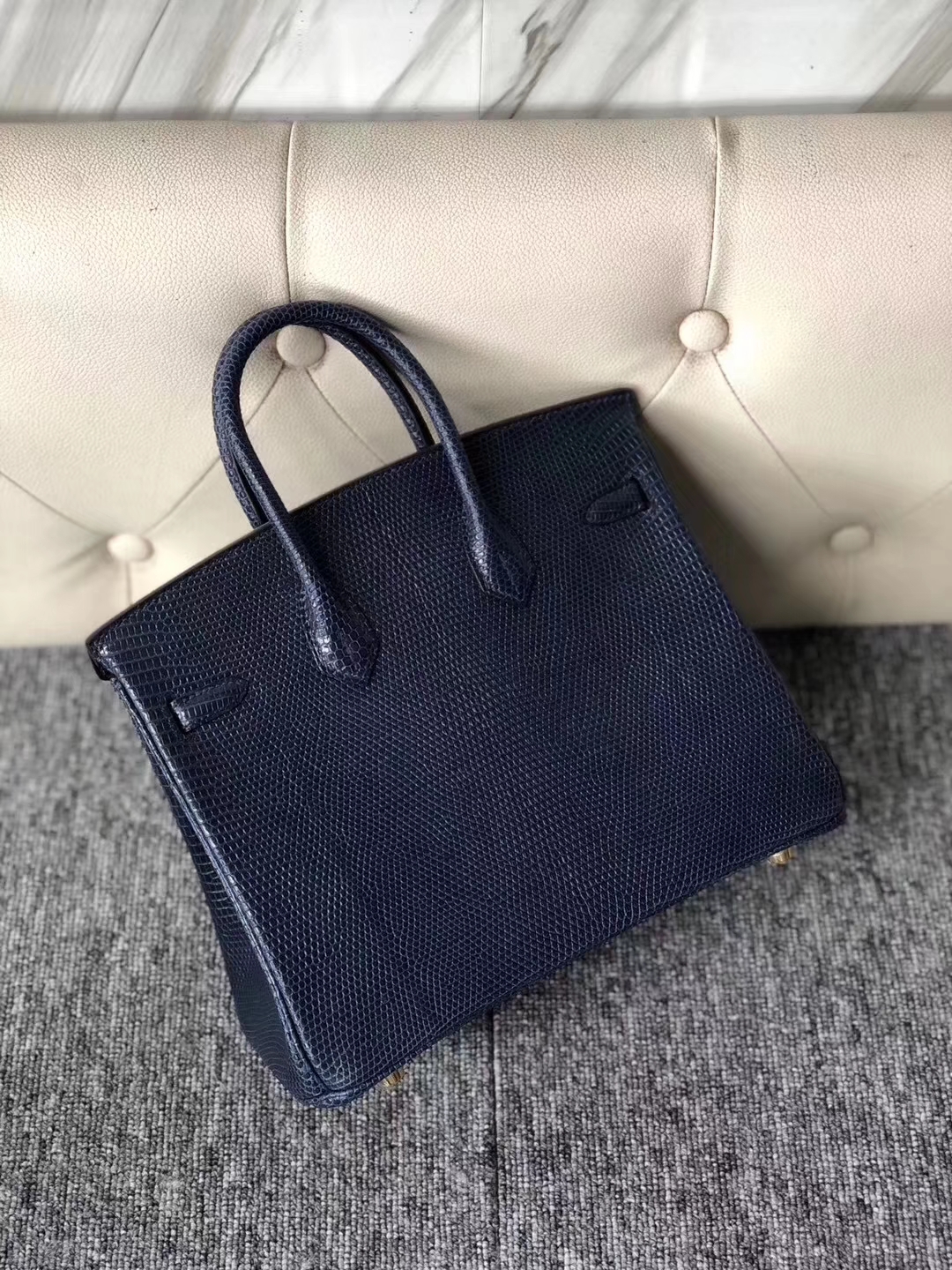 Hermès(爱马仕)Birkin 铂金包 Lizard 进口亮面蜥蜴 7K 宝石蓝 金扣 25cm 现货-拉尔森鳄鱼皮具定制 - 爱马仕包包官网 Hermès(爱马仕)Birkin 铂金包 Lizard 进口亮面蜥蜴 7K 宝石蓝 金扣 25cm 现货