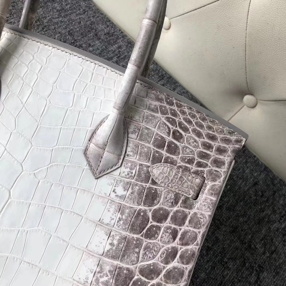 Hermès(爱马仕)Birkin 铂金包 Himalaya 喜玛雅拉 包中皇后 全手工蜜蜡线缝 银扣 30cm 现货-拉尔森鳄鱼皮具定制 - 爱马仕包包官网 Hermès(爱马仕)Birkin 铂金包 Himalaya 喜玛雅拉 包中皇后 全手工蜜蜡线缝 银扣 30cm 现货