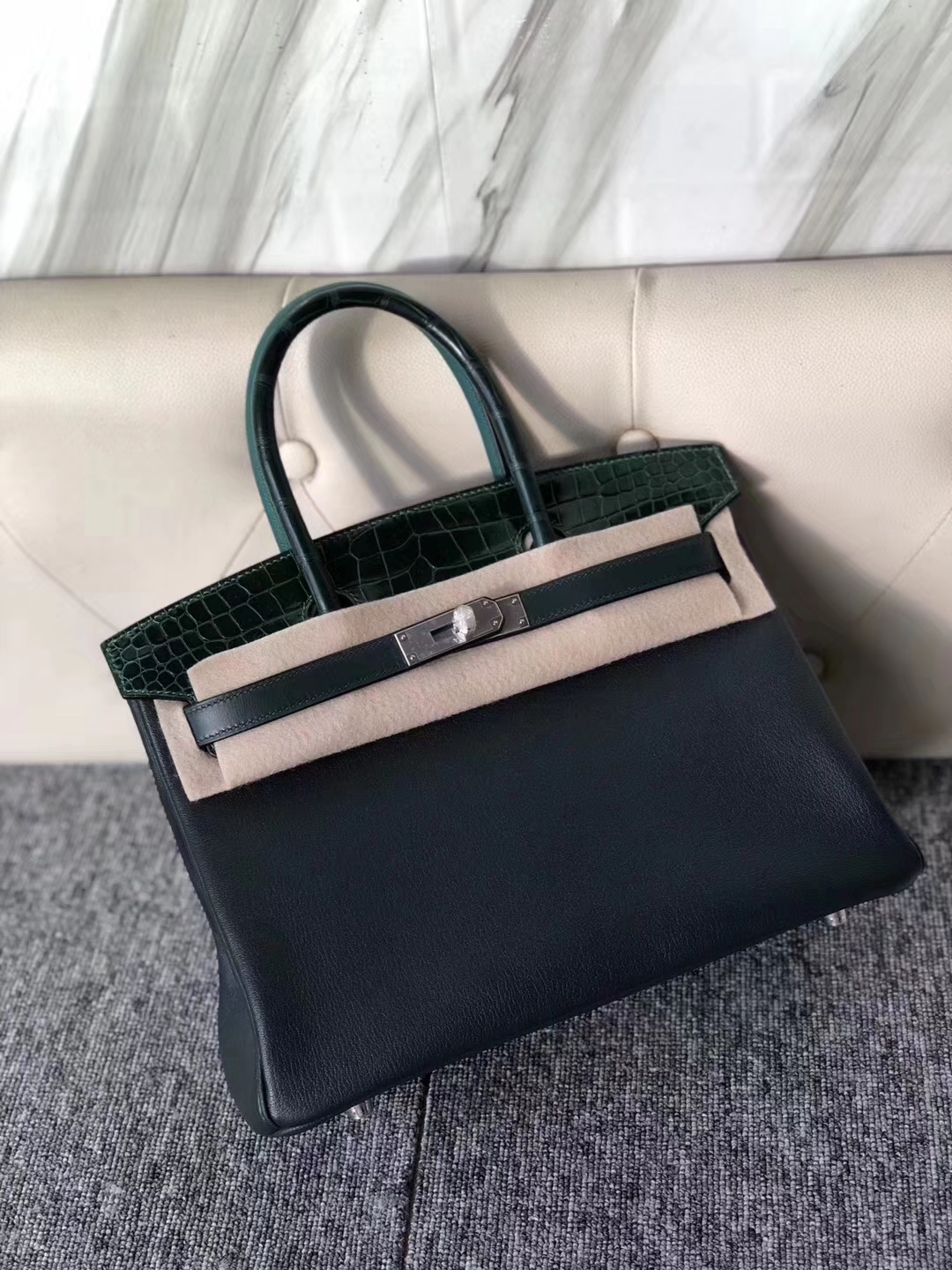 Hermès(爱马仕)Birkin 铂金包 限量 八拼色 银扣 30cm 现货-拉尔森鳄鱼皮具定制 - 爱马仕包包官网 Hermès(爱马仕)Birkin 铂金包 限量 八拼色 银扣 30cm 现货