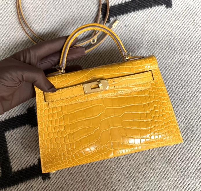 Hermès（爱马仕）Mini Kelly 迷你凯莉 美洲琥珀黄 2代 金扣