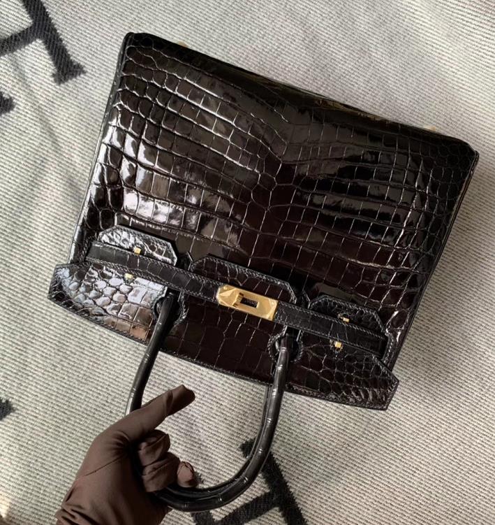 Hermès（爱马仕）Birkin 铂金包 黑色 金扣 30cm