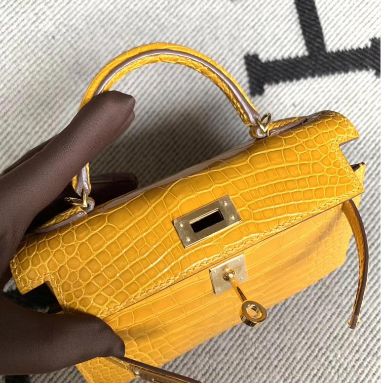 Hermès（爱马仕）Mini Kelly 迷你凯莉 美洲琥珀黄 2代 金扣