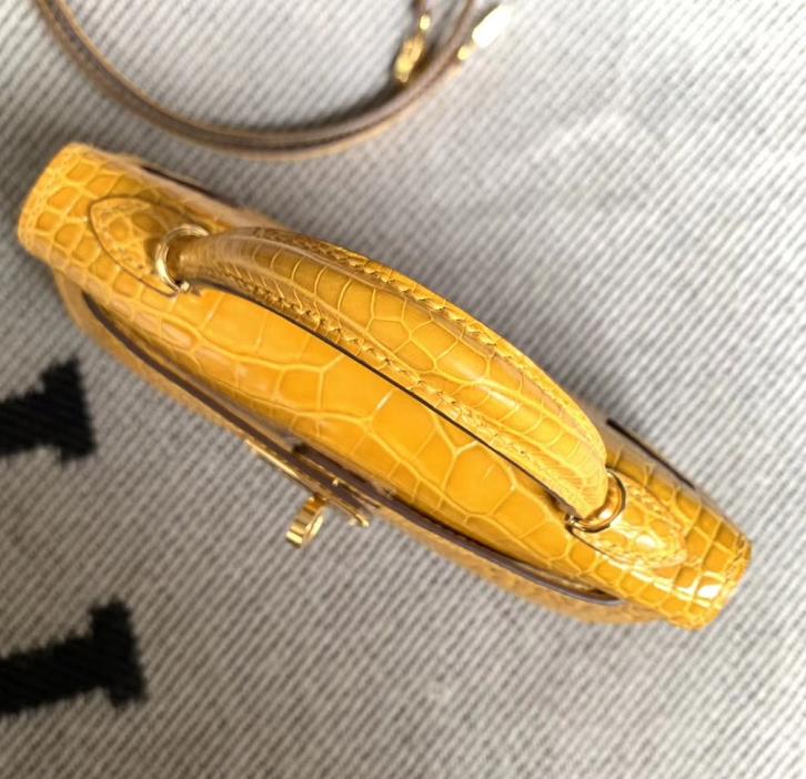 Hermès（爱马仕）Mini Kelly 迷你凯莉 美洲琥珀黄 2代 金扣