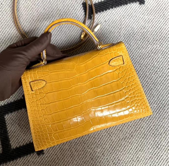Hermès（爱马仕）Mini Kelly 迷你凯莉 美洲琥珀黄 2代 金扣