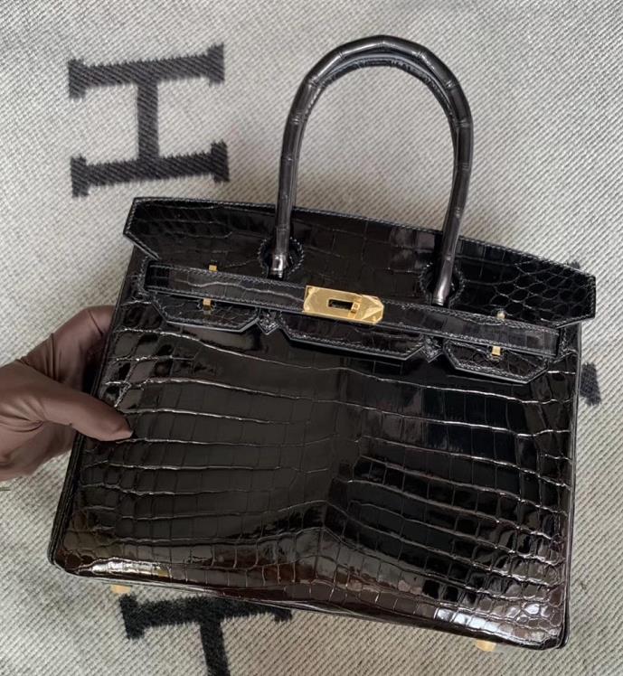 Hermès（爱马仕）Birkin 铂金包 黑色 金扣 30cm