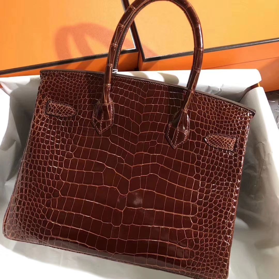 Hermès（爱马仕）Birkin 铂金包 30cm 亮面澳洲湾鳄 ck31 蜜糖棕 Miel 金扣 顶级手缝 现货