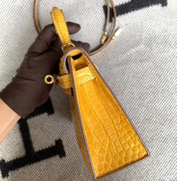 Hermès（爱马仕）Mini Kelly 迷你凯莉 美洲琥珀黄 2代 金扣