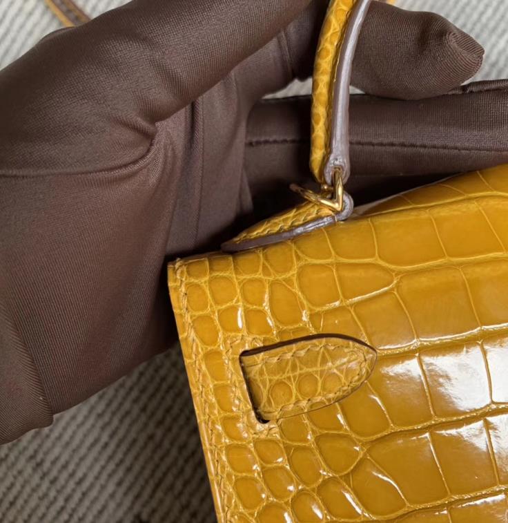 Hermès（爱马仕）Mini Kelly 迷你凯莉 美洲琥珀黄 2代 金扣
