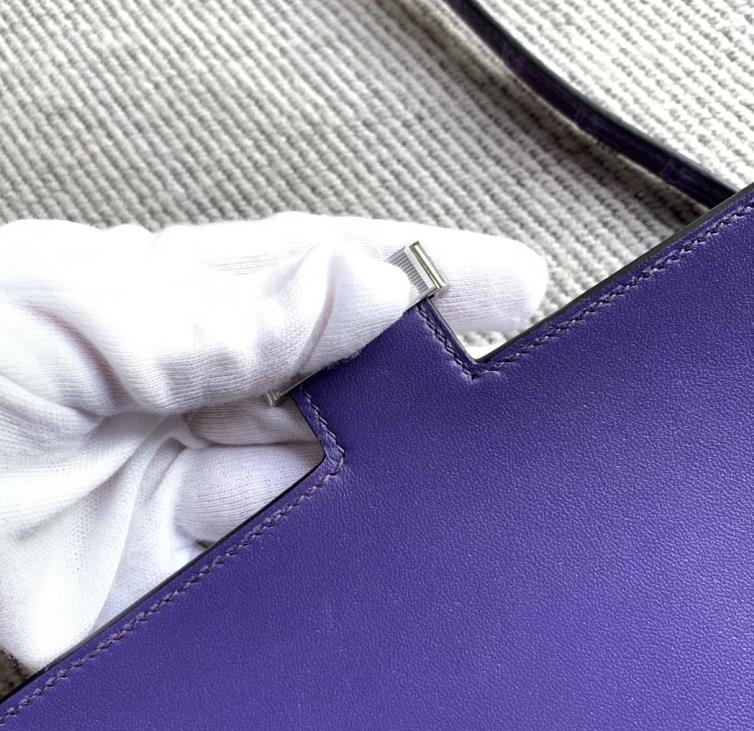 Hermès(爱马仕)Constance空姐包 水晶紫亮面鳄鱼皮 银扣 26cm-拉尔森鳄鱼皮具定制 - 爱马仕包包官网 Hermès(爱马仕)Constance空姐包 水晶紫亮面鳄鱼皮 银扣 26cm