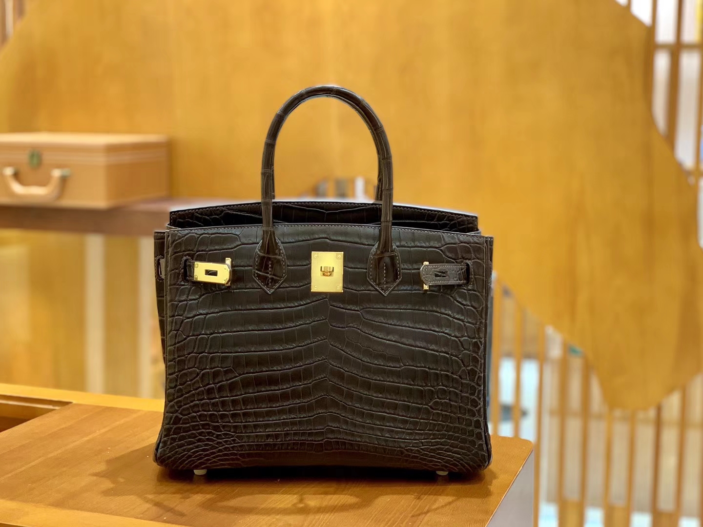 Hermès（爱马仕）Birkin 30cm 摩卡 金扣 尼罗 雾面 两点 鳄鱼皮 全手工
