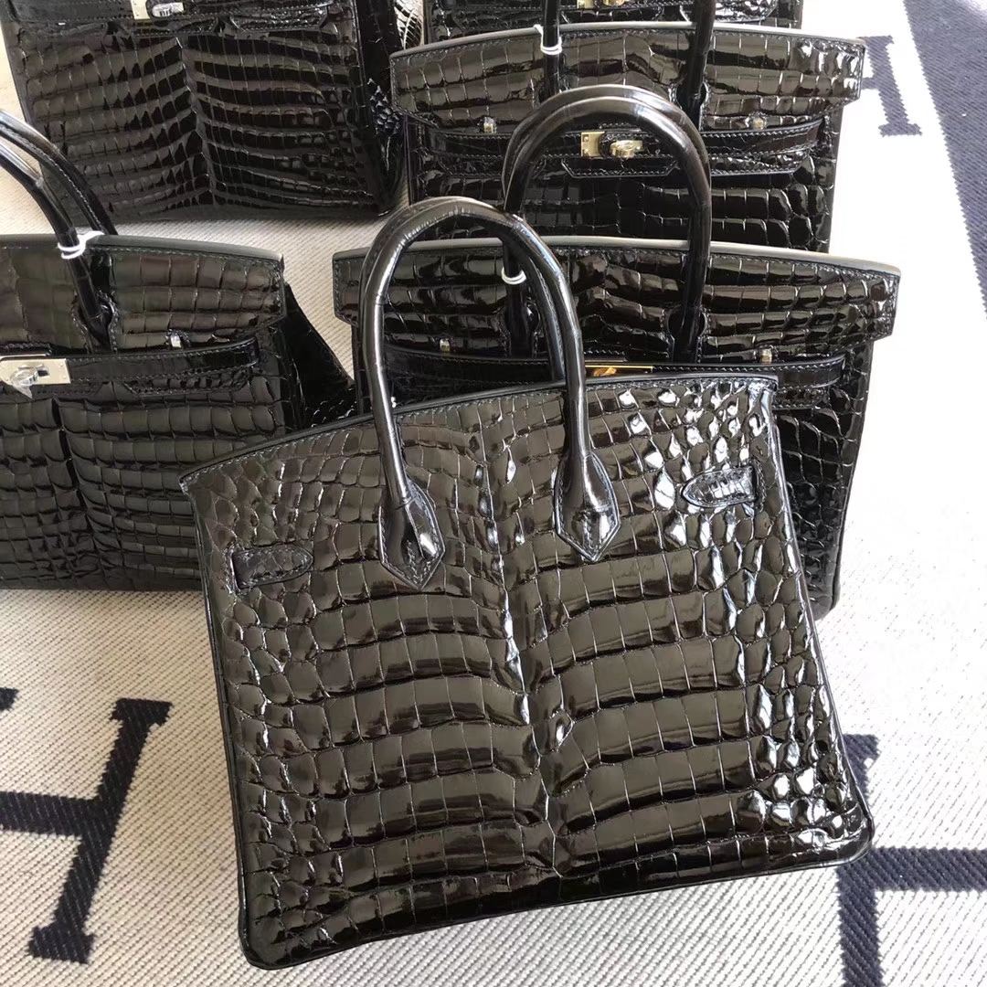 Hermès(爱马仕)Birkin 铂金包 crocodile 亮面汨罗鳄 ck89黑色 供珠纹路 银扣 25cm-拉尔森鳄鱼皮具定制 - 爱马仕包包官网 Hermès(爱马仕)Birkin 铂金包 crocodile 亮面汨罗鳄 ck89黑色 供珠纹路 银扣 25cm