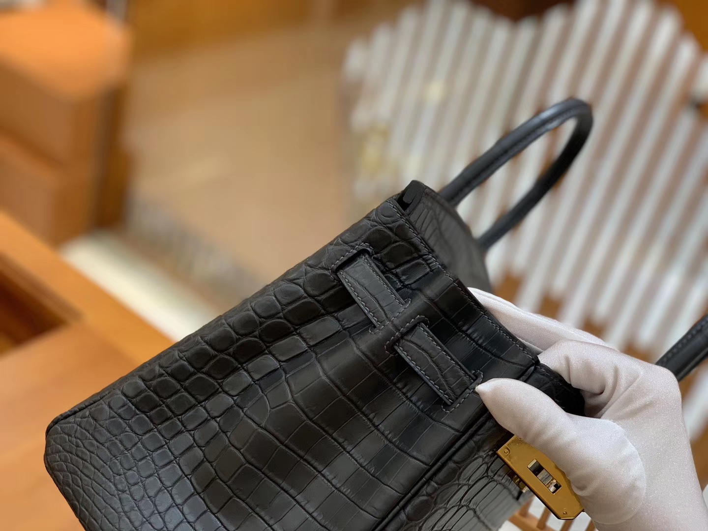 Hermès(爱马仕)Birkin 30cm 铁灰色 金扣 进口 哑光尼罗鳄鱼皮 全手工缝制-拉尔森鳄鱼皮具定制 - 爱马仕包包官网 Hermès(爱马仕)Birkin 30cm 铁灰色 金扣 进口 哑光尼罗鳄鱼皮 全手工缝制
