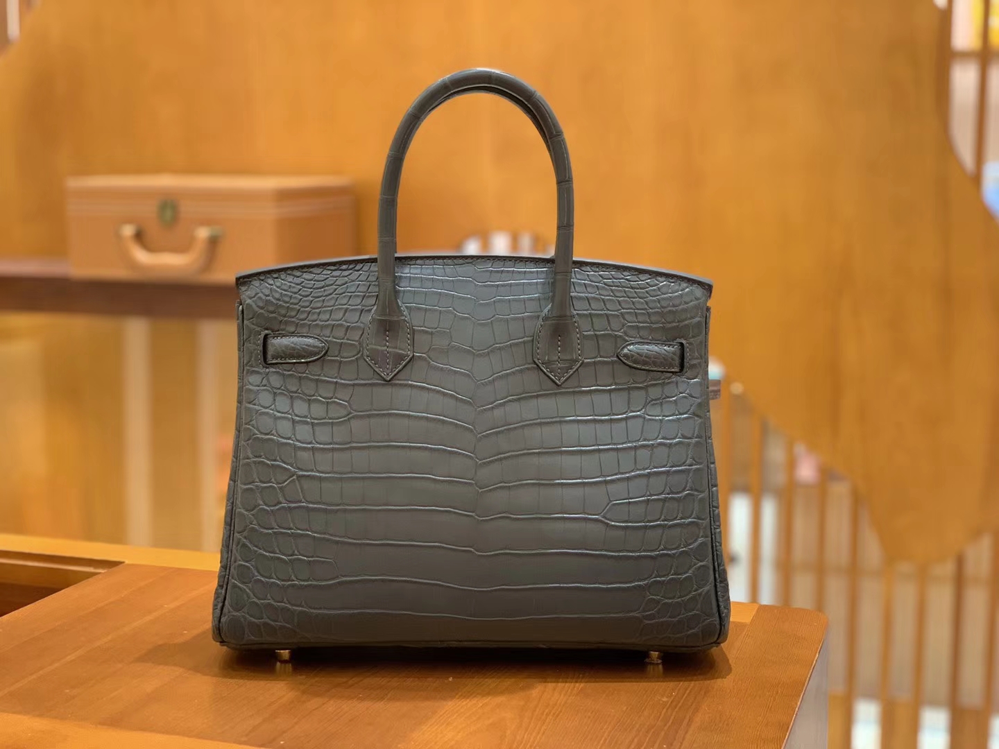 Hermès（爱马仕）Birkin 30cm 铁灰色 金扣 进口 哑光尼罗鳄鱼皮 全手工缝制