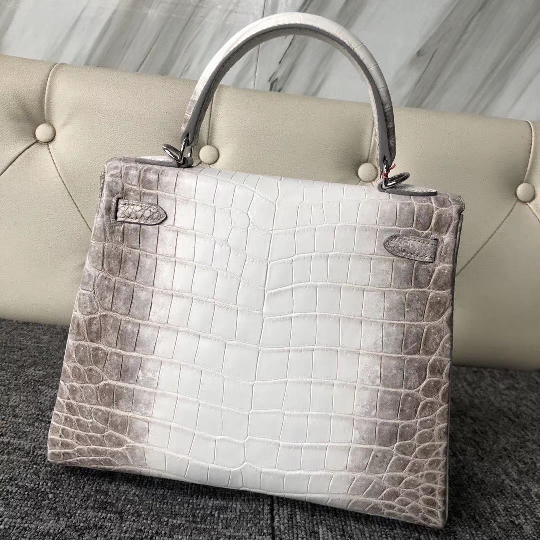 Hermès（爱马仕）Kelly 25cm Himalaya 喜马拉雅  包中皇后  银扣 顶级手缝 现货