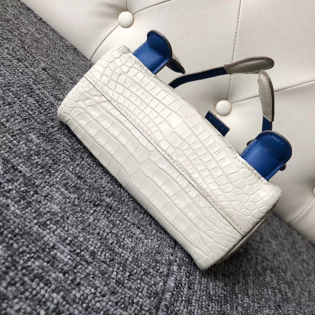 Hermès（爱马仕）Kelly doll 8L 奶油白Beton希腊蓝 银扣 小可爱