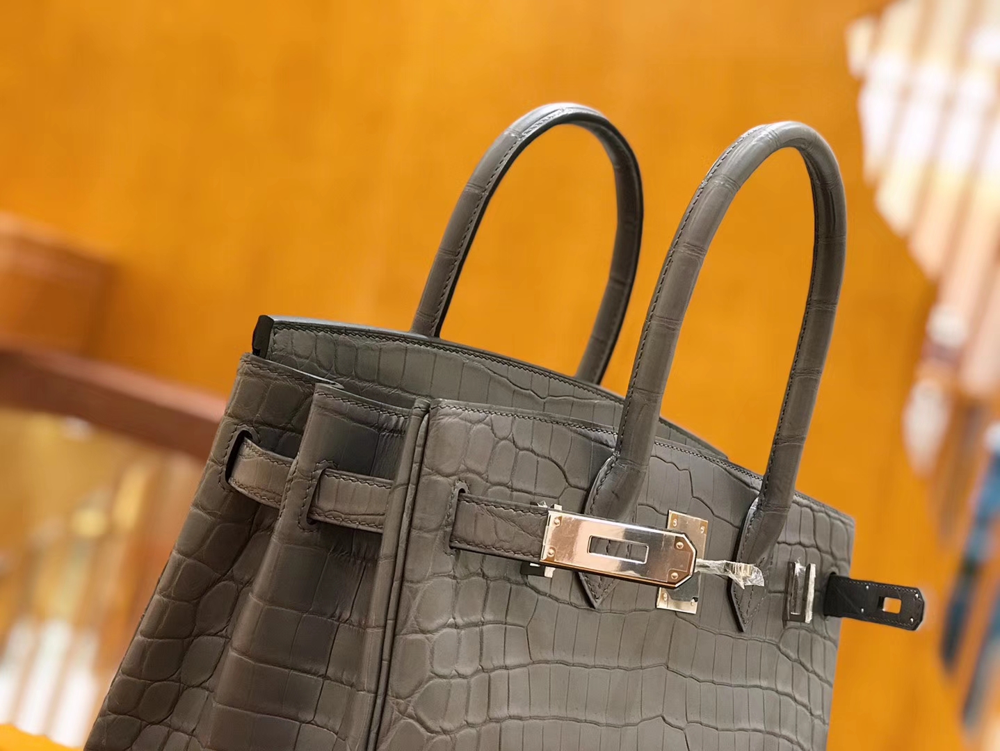 Hermès（爱马仕）Birkin 铂金包 尼罗鳄鱼皮 锡器灰 30cm