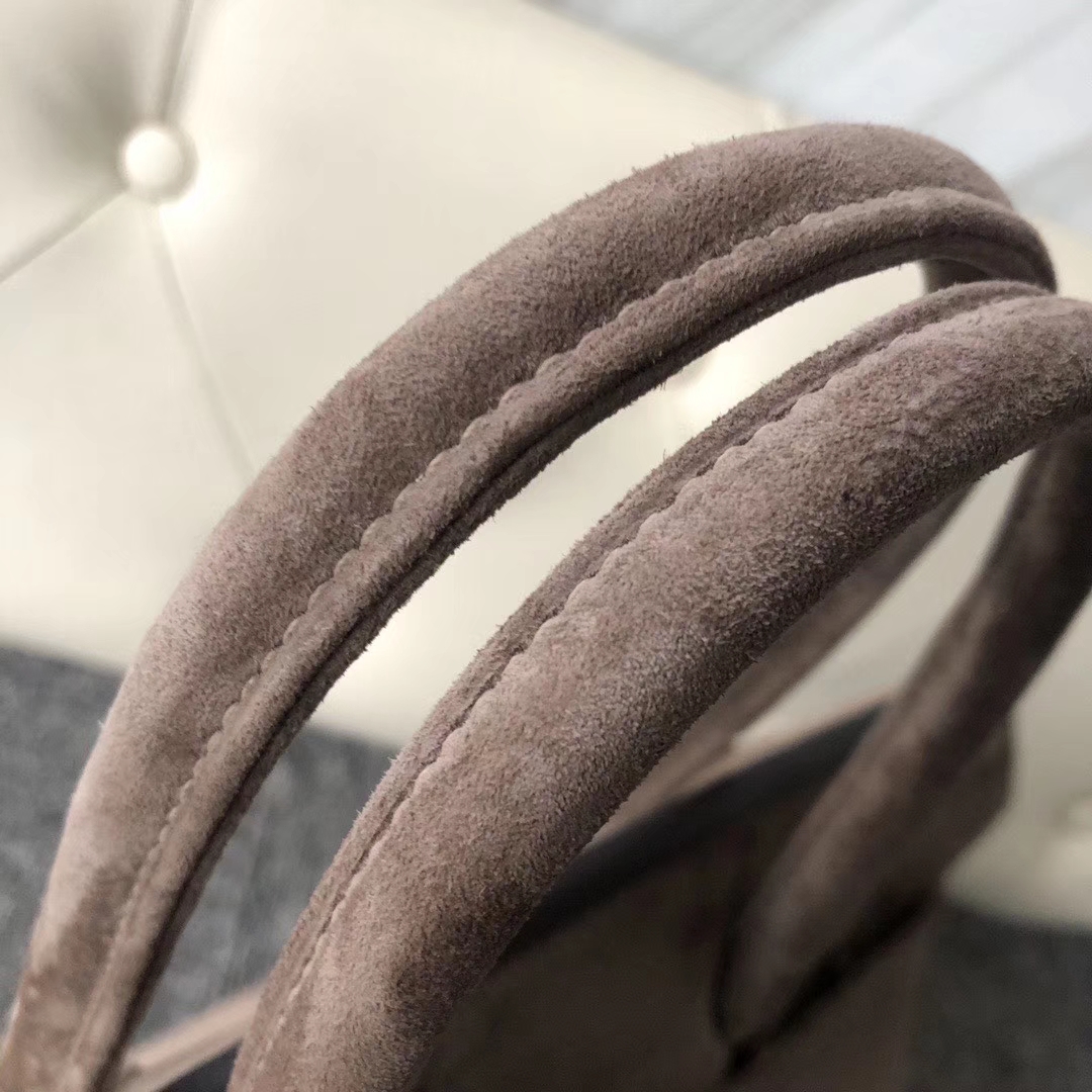 Hermès（爱马仕）Birkin 铂金包 麂皮 灰色 银扣 30cm