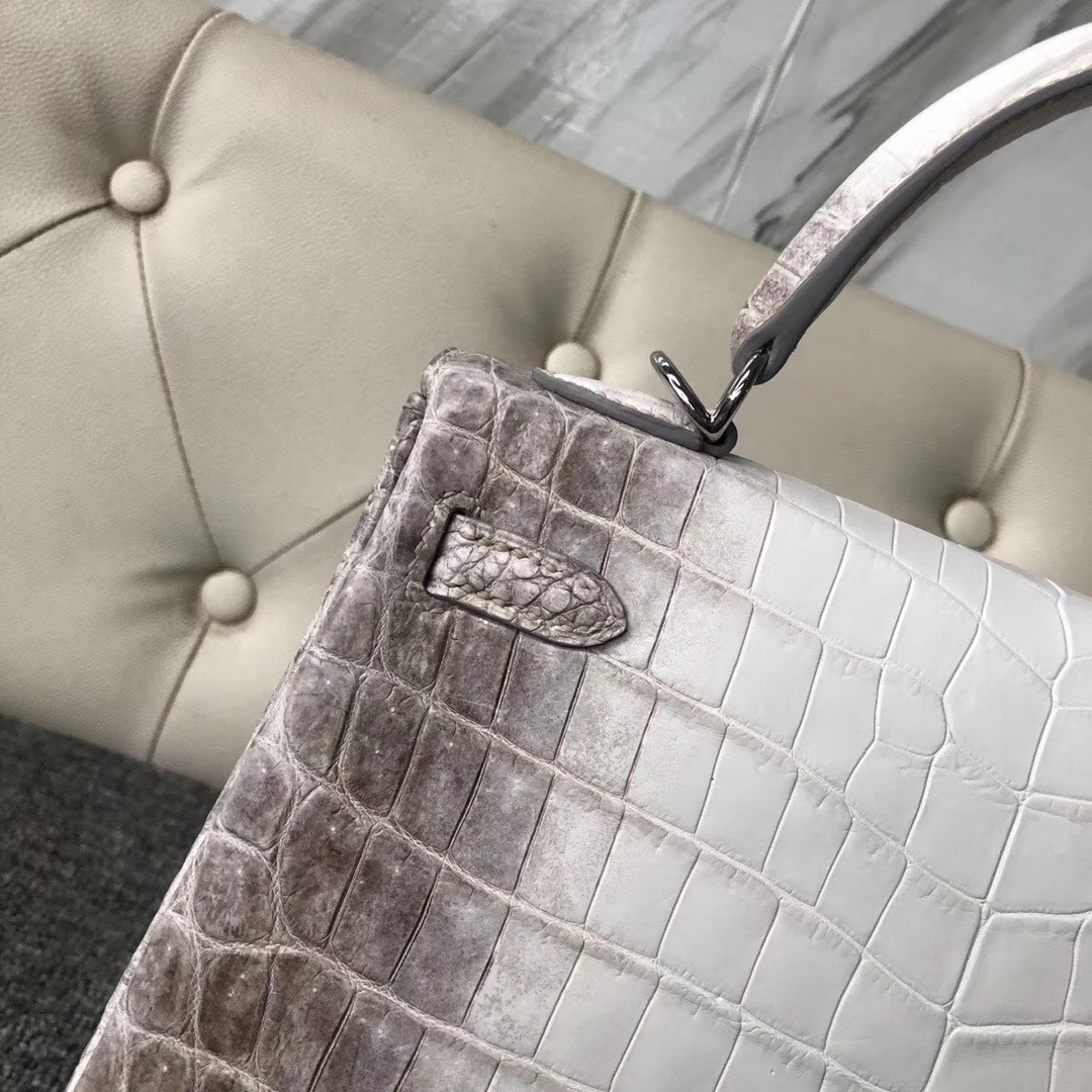 Hermès（爱马仕）Kelly 25cm Himalaya 喜马拉雅  包中皇后  银扣 顶级手缝 现货