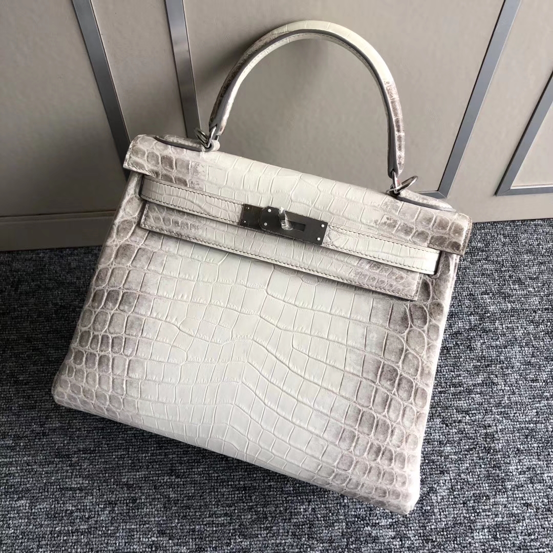 Hermès(爱马仕)Kelly 28cm Himalaya 喜马拉雅 银扣 顶级手缝 包中皇后 品相超美 现货-拉尔森鳄鱼皮具定制 - 爱马仕包包官网 Hermès(爱马仕)Kelly 28cm Himalaya 喜马拉雅 银扣 顶级手缝 包中皇后 品相超美 现货