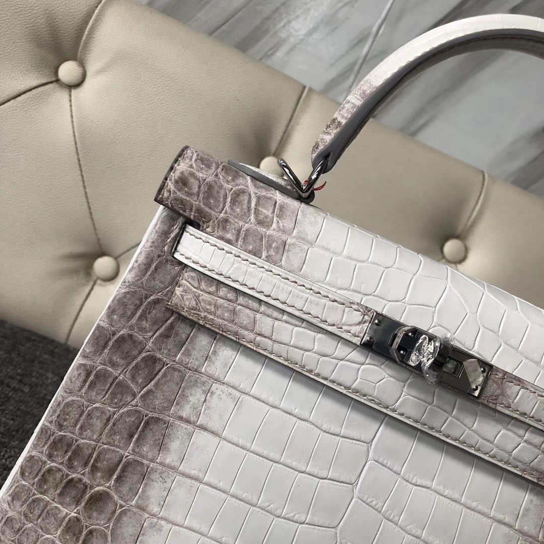 Hermès(爱马仕)Kelly 25cm Himalaya 喜马拉雅 包中皇后 银扣 顶级手缝 现货-拉尔森鳄鱼皮具定制 - 爱马仕包包官网 Hermès(爱马仕)Kelly 25cm Himalaya 喜马拉雅 包中皇后 银扣 顶级手缝 现货