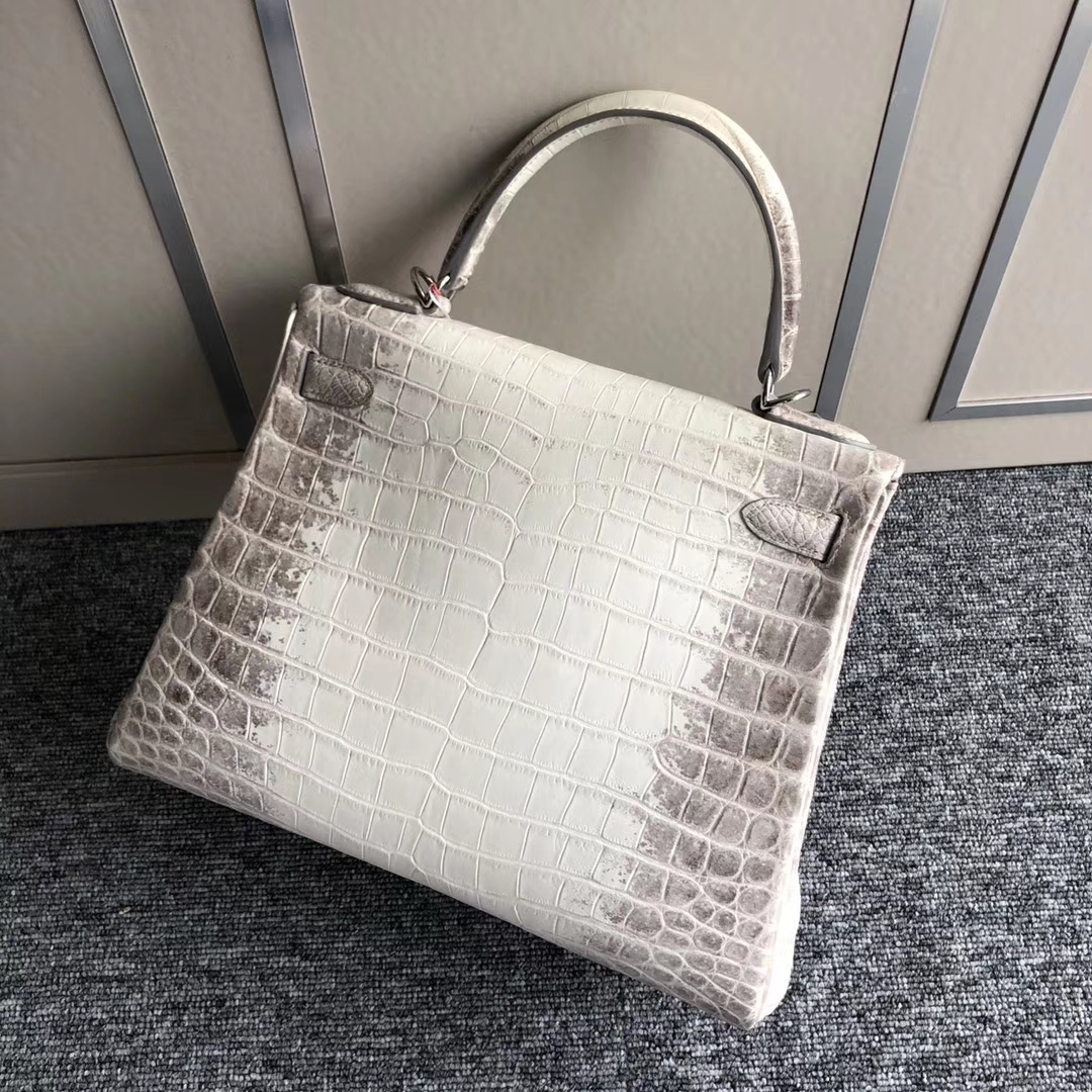 Hermès（爱马仕）Kelly 28cm Himalaya 喜马拉雅 银扣 顶级手缝 包中皇后 品相超美 现货