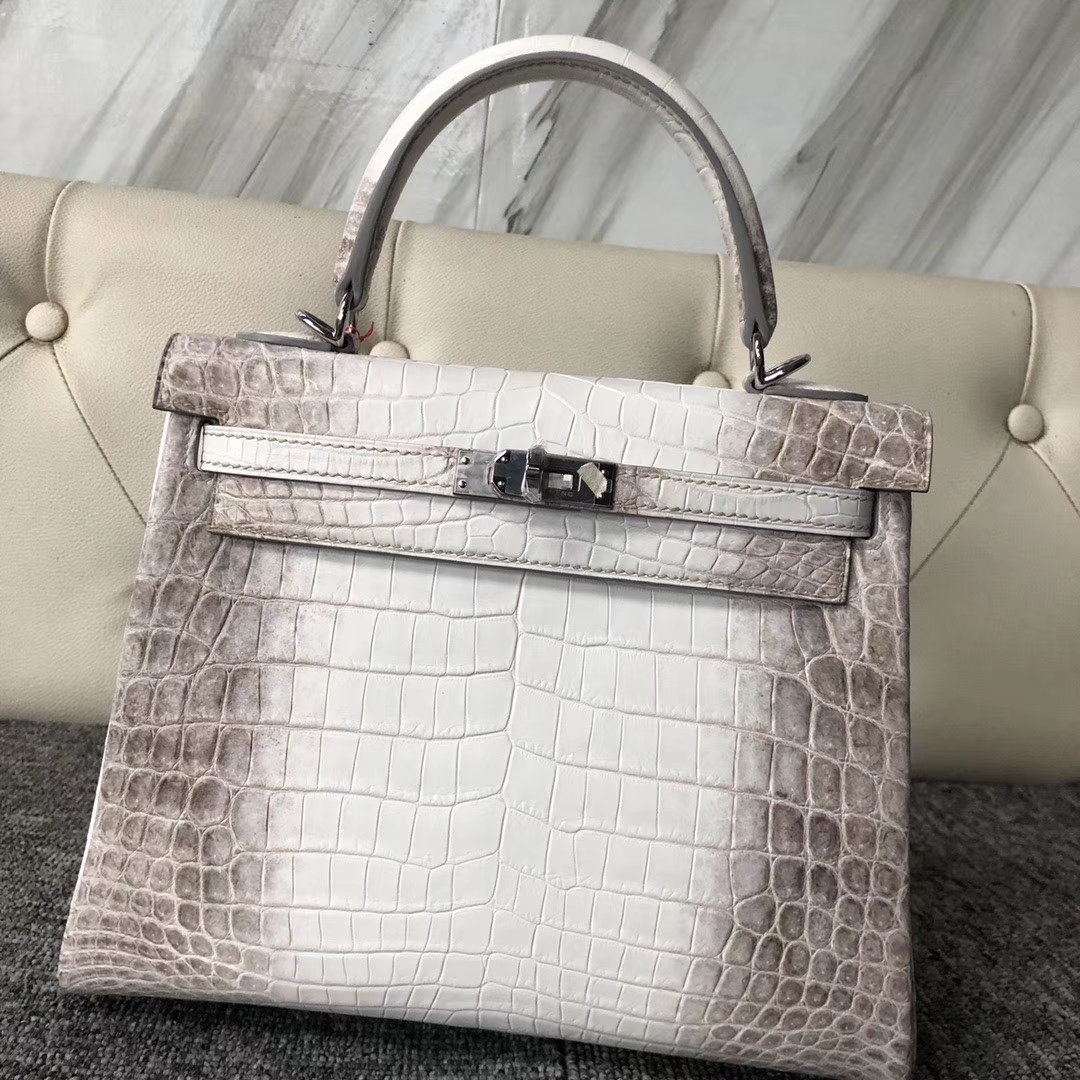 Hermès（爱马仕）Kelly 25cm Himalaya 喜马拉雅  包中皇后  银扣 顶级手缝 现货
