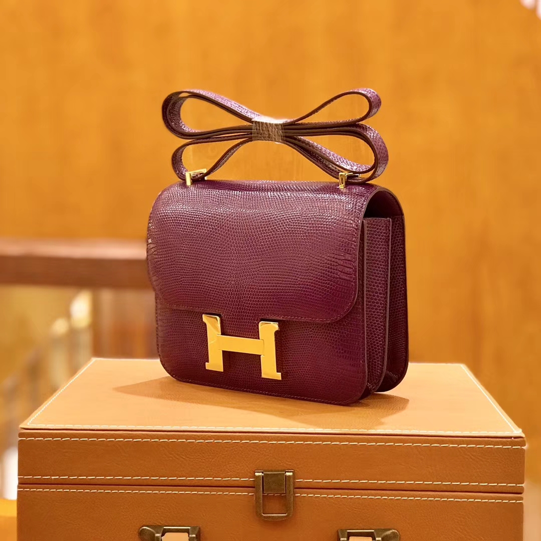 Hermès(爱马仕)Constance 空姐包 蜥蜴皮 橄榄绿 18cm-拉尔森鳄鱼皮具定制 - 爱马仕包包官网 Hermès(爱马仕)Constance 空姐包 蜥蜴皮 橄榄绿 18cm