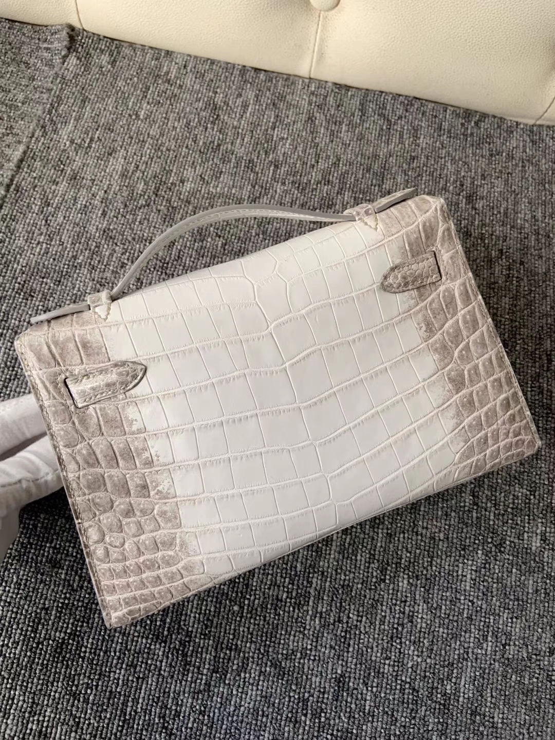 Hermès(爱马仕)Minikelly pochette 22cm Himalaya 喜马拉雅 银扣 手拿包 晚宴包 定制-拉尔森鳄鱼皮具定制 - 爱马仕包包官网 Hermès(爱马仕)Minikelly pochette 22cm Himalaya 喜马拉雅 银扣 手拿包 晚宴包 定制